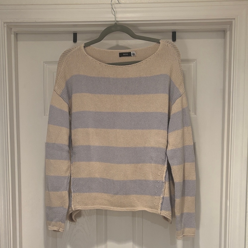 BDG 100% cotton Beige and Lavender Striped Sweater